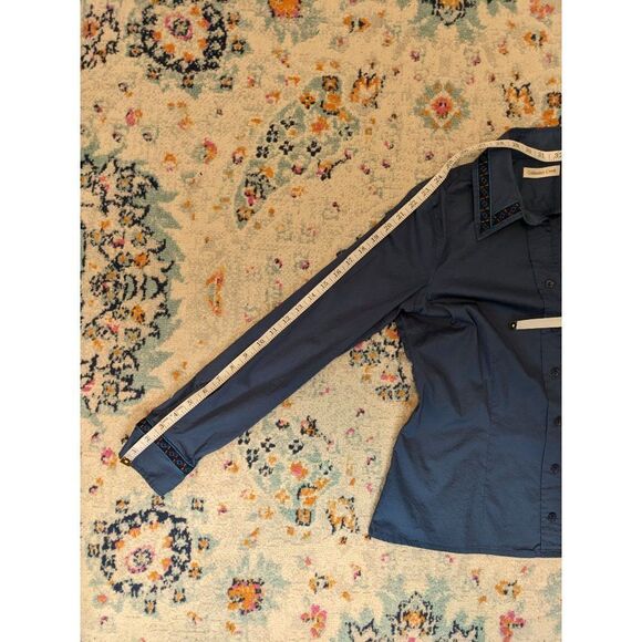 *3 For $12* Coldwater Creek Women's Button‎ Down with Southwest Trim - M - Picture 9 of 11